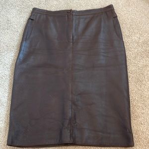 Bottega Veneta brown leather skirt